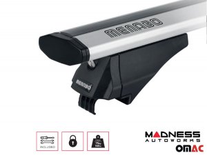 FIAT 500X Roof Rack Cross Bars - for models w/ factory roof rails - Silver (2016-2023)